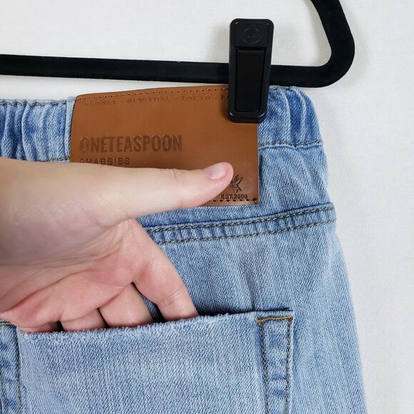 One Teaspoon Shabbies Boyfriend Jeans Womens M Slouchy Denim Distressed Blue - Picture 7 of 11